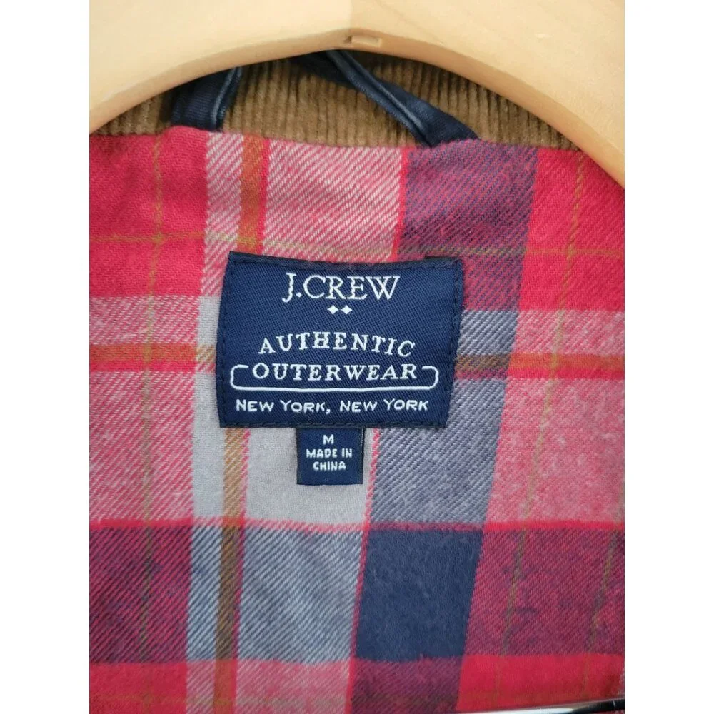 J. Crew Mens Chore Barn Blue brown Corduroy collar size Medium Long sleeve